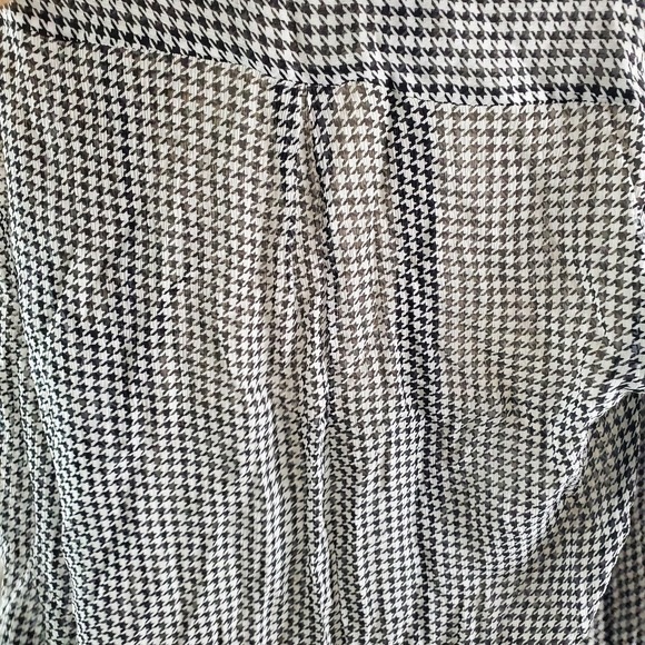 BROOKS BROTHERS Shirt Womens Small Relaxed Houndstooth Blouse Chiffon New - Picture 5 of 16